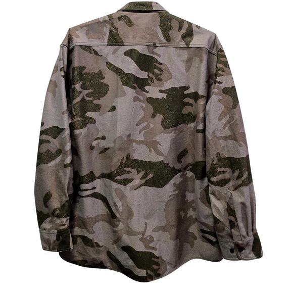 Cabela's Legendary Long-Sleeve Green-Camo Outdoor Gear Button-up Shacket 2XL - Picture 3 of 4